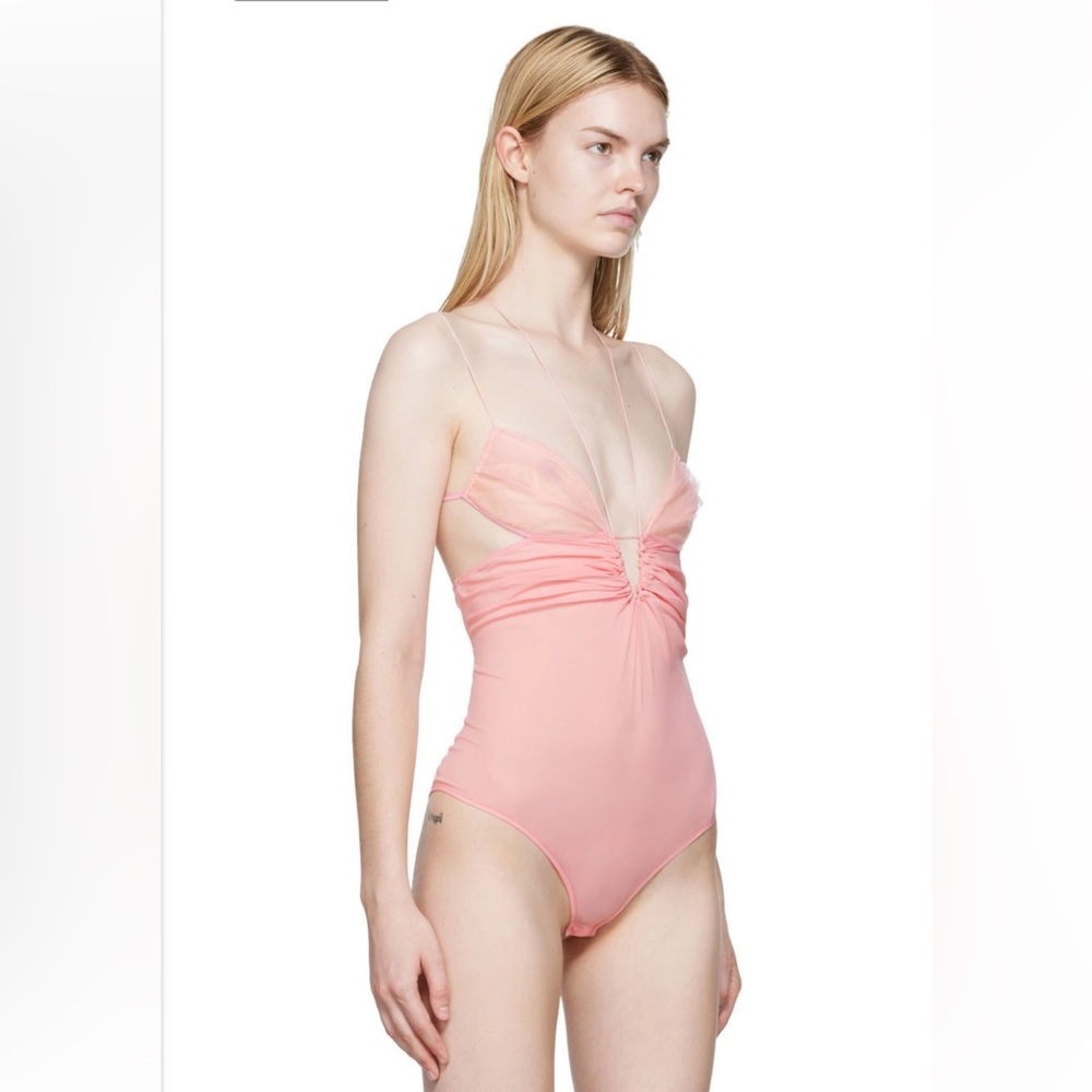 Nensi Dojaka Silk Georgette Keyhole Bodysuit in Blossom XS - Picture 5 of 14